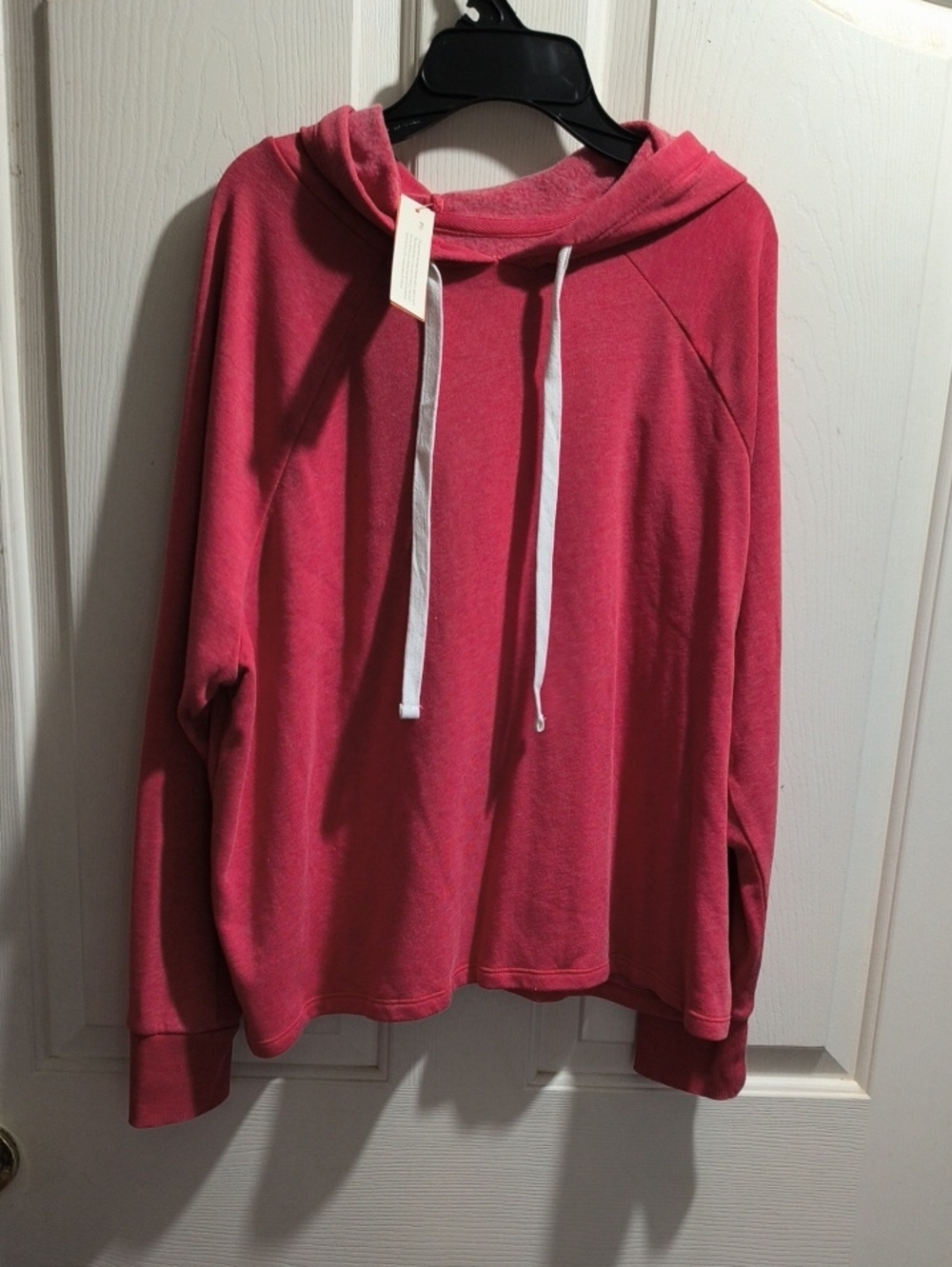 Colsie Coral Red Hooded Pullover with White Drawstrings